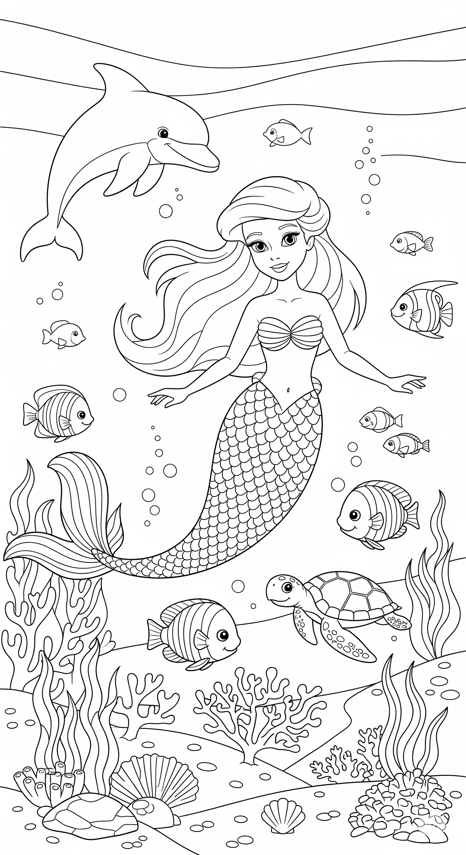 Gambar Gambar Mewarnai Putri Duyung siap untuk diwarnai